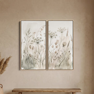 Delicate Wildflowers Set Of 2 Wall Art For Dining Room