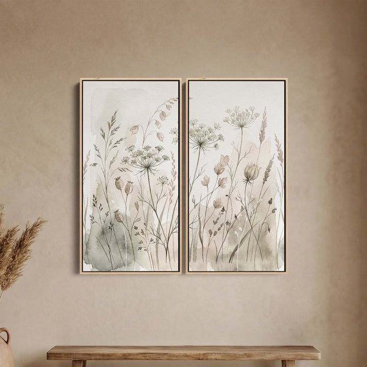 Delicate Wildflowers Set Of 2 Wall Art For Dining Room