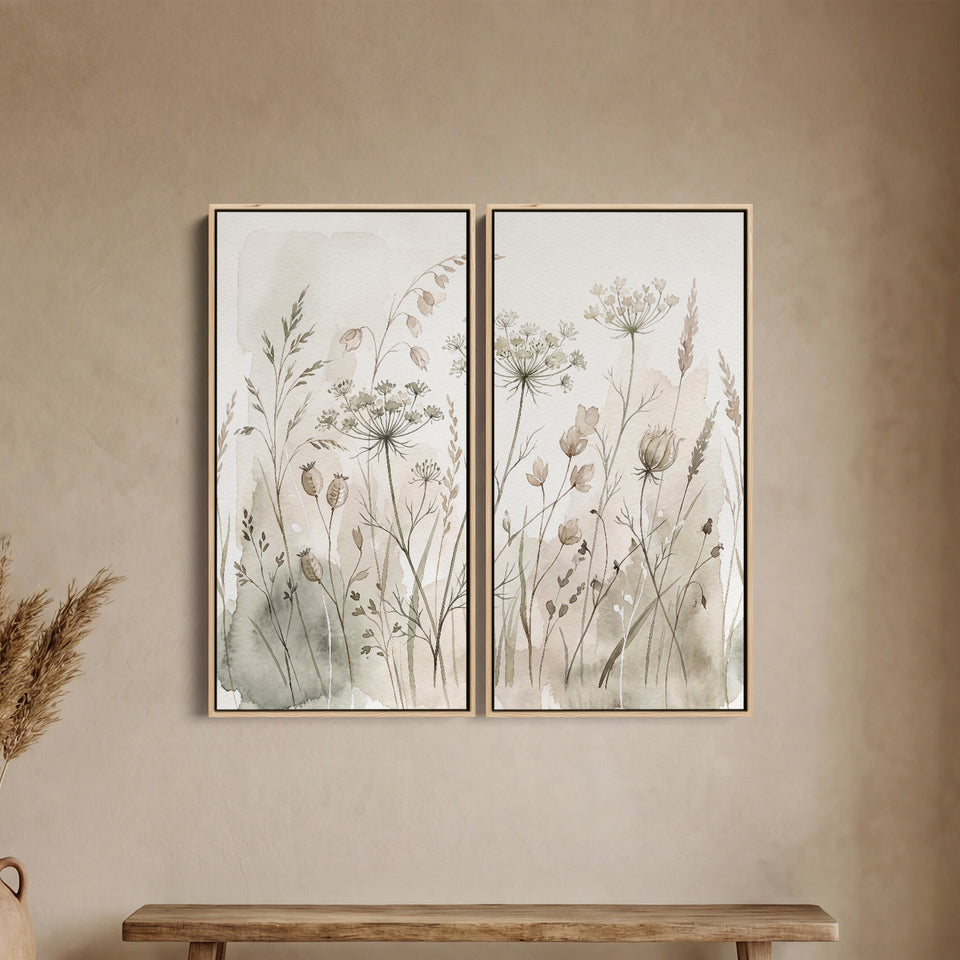 Delicate Wildflowers Set Of 2 Wall Art For Dining Room