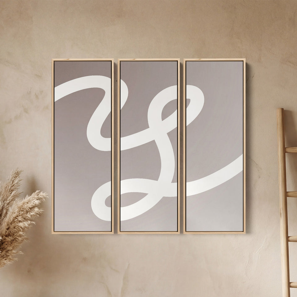 Minimalist Curved Line Large Scale Wall Art Set For Office