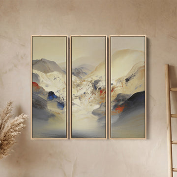 Triptych Wall Art Abstract Mountain Landscape for Living Room