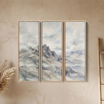 Mountain Peaks Large Scale Wall Art Set for Bedroom