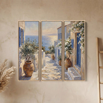 Coastal Village Extra Large Wall Art Set For Living Room