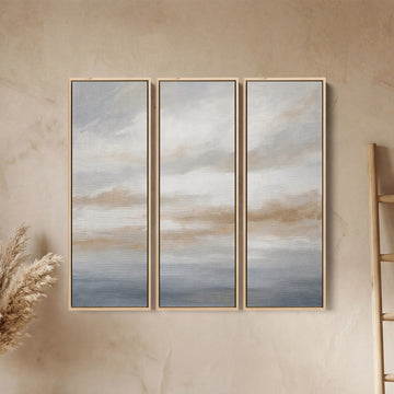 Soft Abstract Clouds Large Scale Wall Art Set For Office