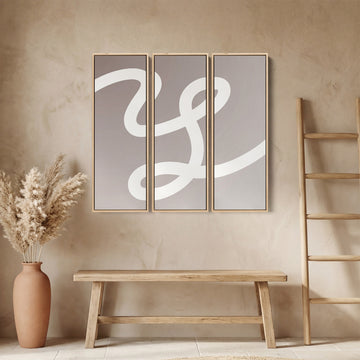 Minimalist Curved Line Large Scale Wall Art Set For Office