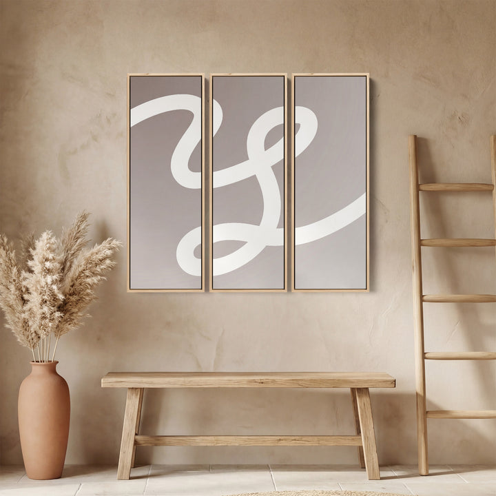 Minimalist Curved Line Large Scale Wall Art Set For Office