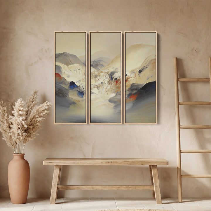 Triptych Wall Art Abstract Mountain Landscape for Living Room