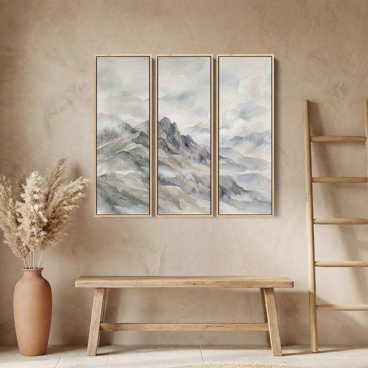 Mountain Peaks Large Scale Wall Art Set for Bedroom