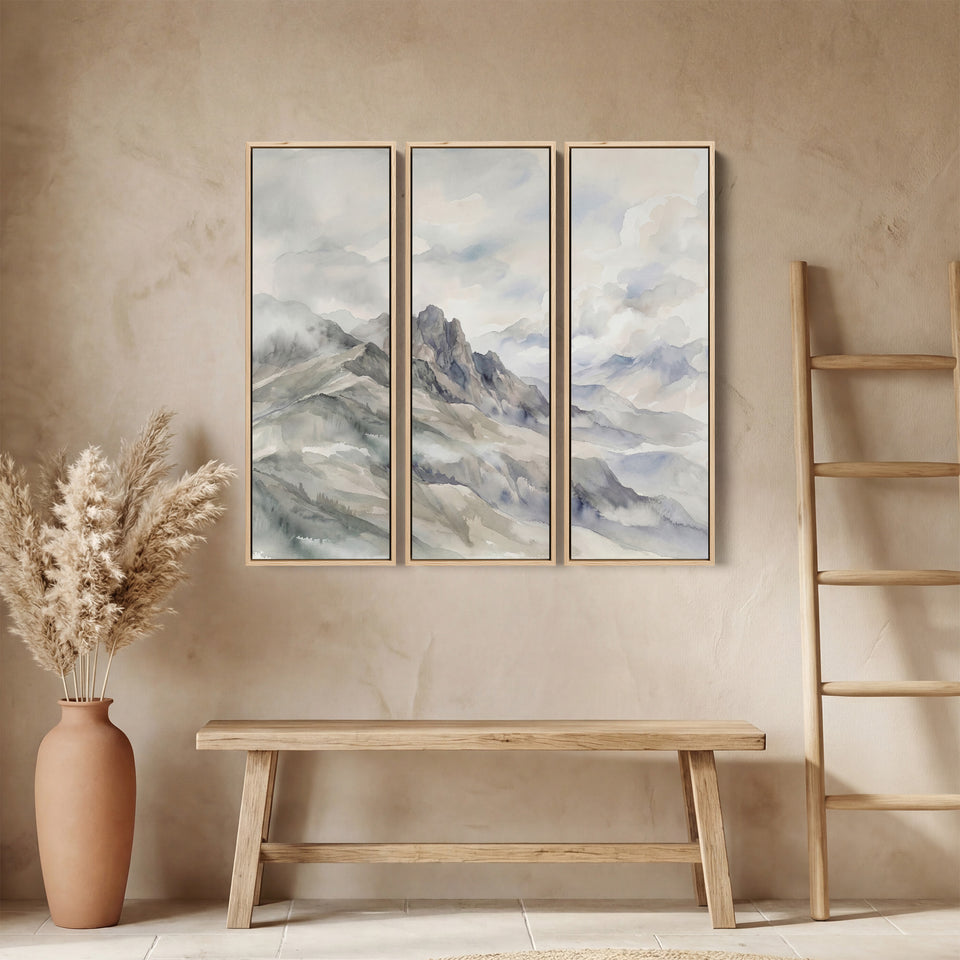 Mountain Peaks Large Scale Wall Art Set for Bedroom