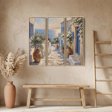 Coastal Village Extra Large Wall Art Set For Living Room