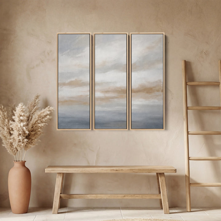 Soft Abstract Clouds Large Scale Wall Art Set For Office