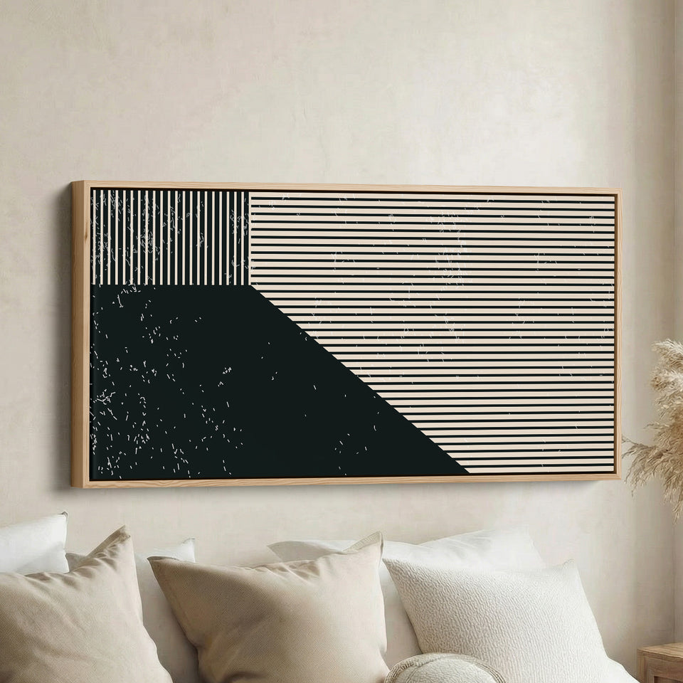Wide Wall Art Geometric Stripe Layout Oversized Wall Decor Office