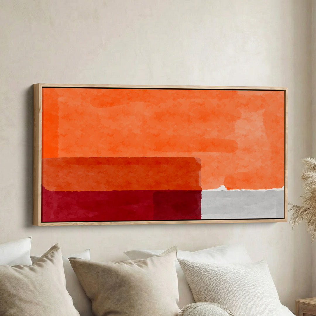 Panoramic Wall Art Layered Colour Bands Extra Wide Canvas Hallway