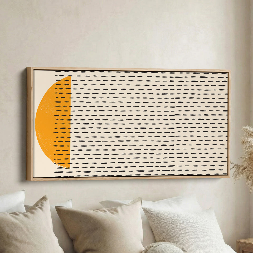 Wide Canvas Yellow Half Circle Pattern Extra Wide Canvas Kitchen