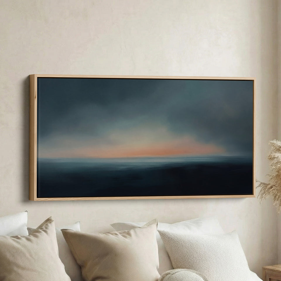 Abstracte Oceaan Horizon Horizontale Muurdecoratie Statement Wanddecoratie Slaapkamer