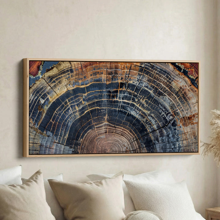 Tree Rings Wide Framed Canvas Extra Wide Canvas Office