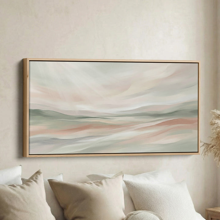 Abstract Pastel Hills Wide Canvas Horizontal Canvas Print For Bedroom