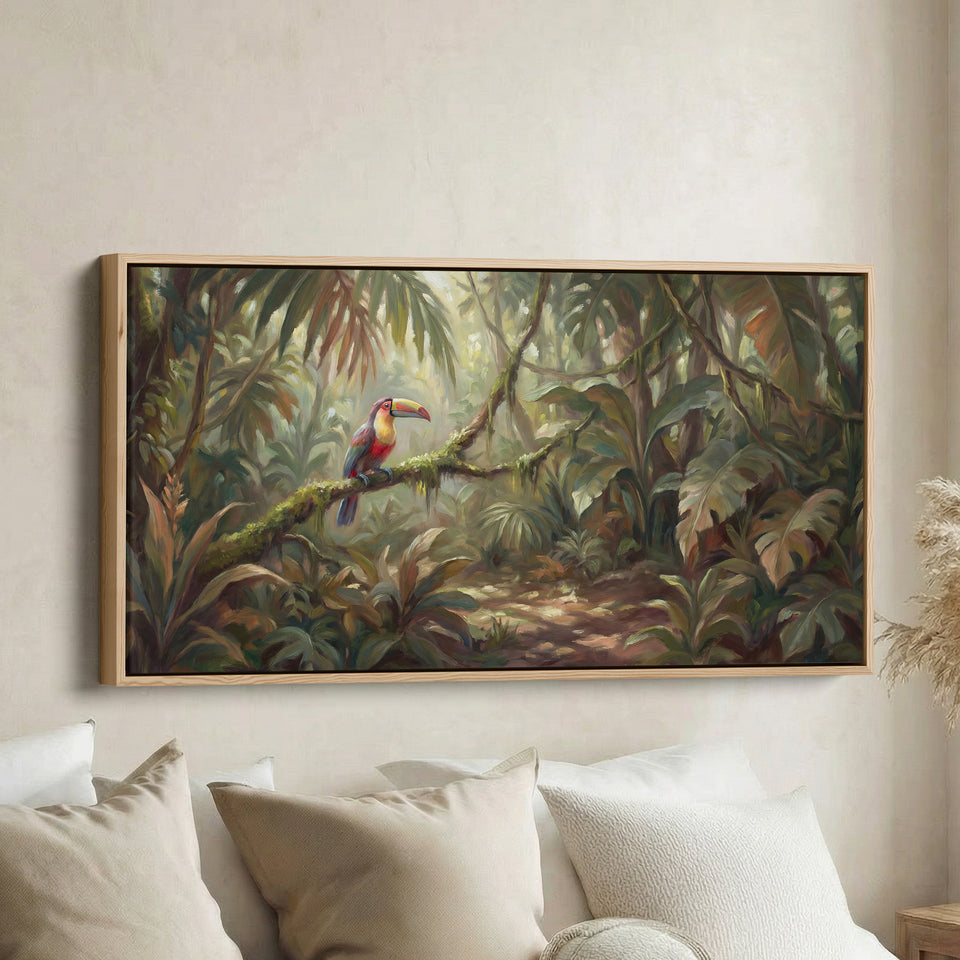 Long Wall Art Toucan In Rainforest Statement Wall Decor Office