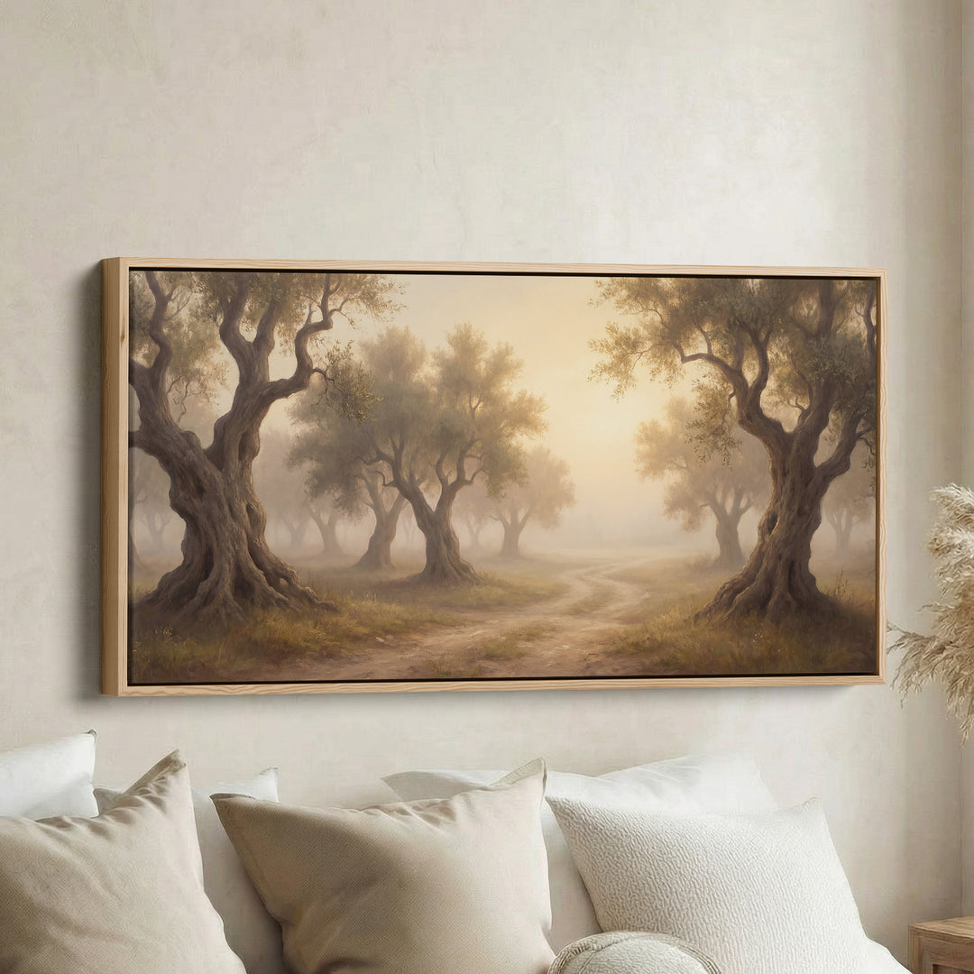 Olive Grove Path horizontal wall art Oversized Wall Decor Hallway
