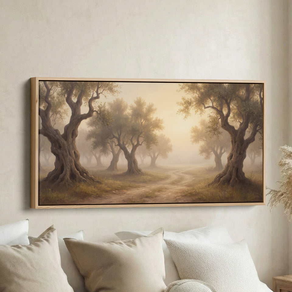 Olive Grove Path horizontal wall art Oversized Wall Decor Hallway