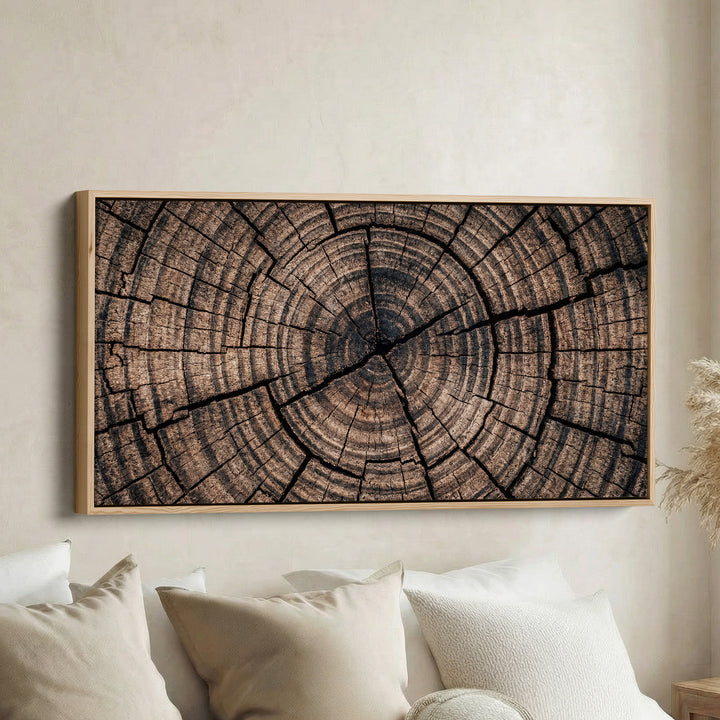 Cracked Tree Stump Panoramic Wall Art Oversized Wall Decor For Office