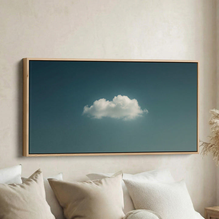 Single Cloud In Sky Wide Framed Canvas For Bedroom