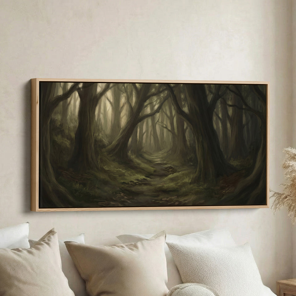 Misty Forest Path Horizontal Wall Art Statement Wall Decor For Hallway