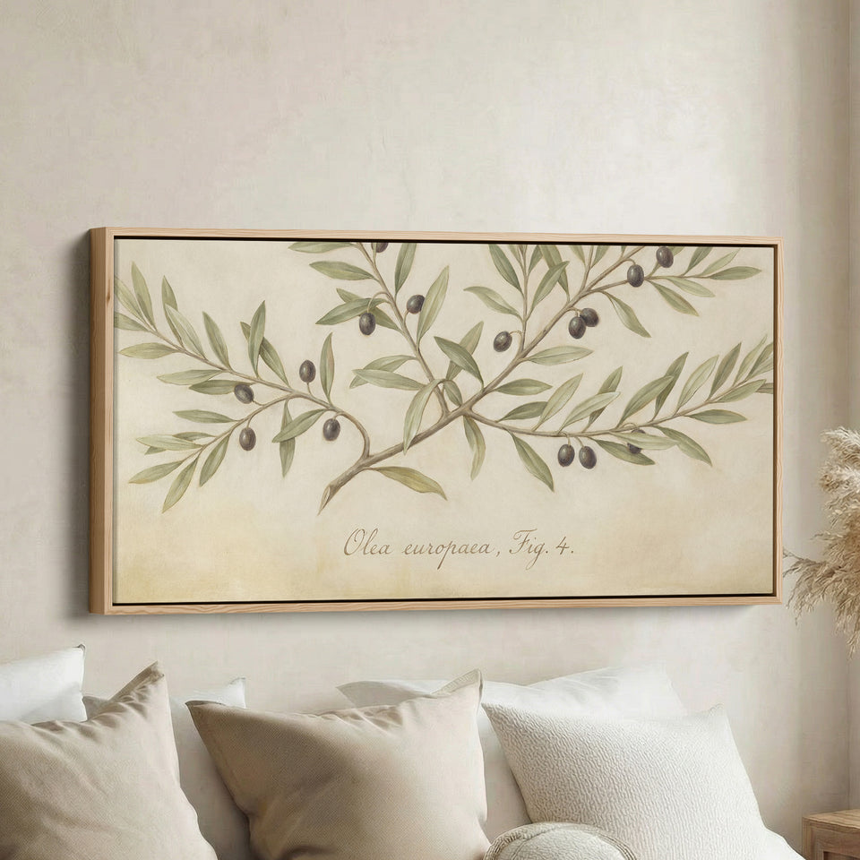 Olive Branch above bed wall art Horizontal Canvas Print For Kitchen