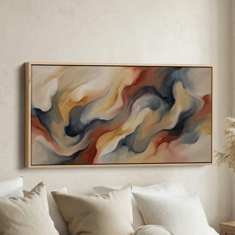 Flowing Forms Bedroom wall art Extra Wide Canvas For Office