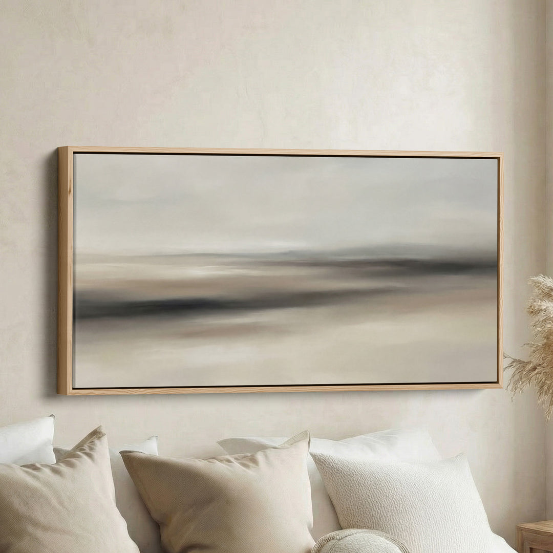 Minimal Seascape wide framed canvas Extra Wide Canvas For Office