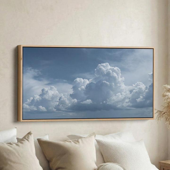 Dramatic Sky Wide Framed Canvas Extra Wide Canvas For Bedroom