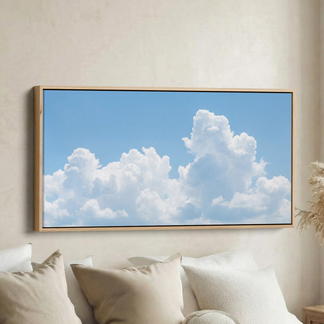 Bright Cumulus Long Wall Art Statement Wall Decor For Hallway