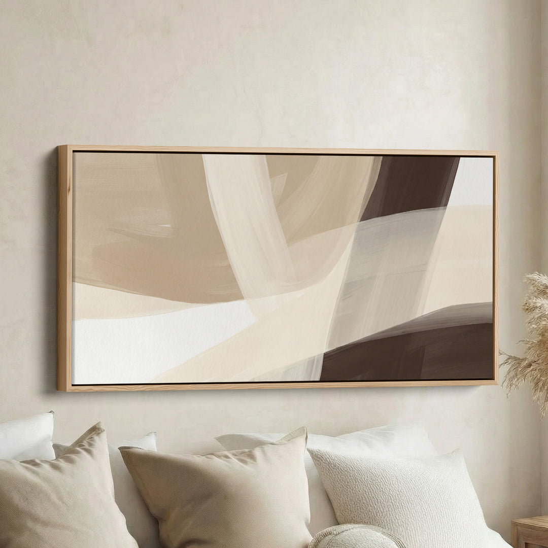 Soft Ribbons Bedroom Wall Art Extra Wide Canvas For Hallway