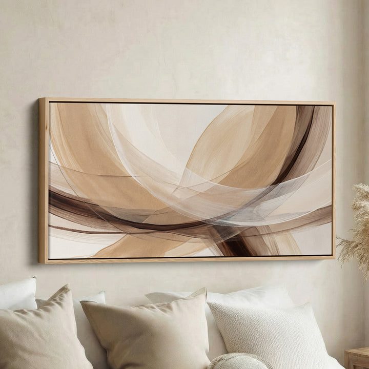 Neutral Arcs Wide Canvas Statement Wall Decor For Living Room