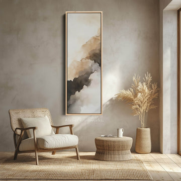 Abstract Brown Cloud Vertical Long Wall Decor - Atelier Printworks