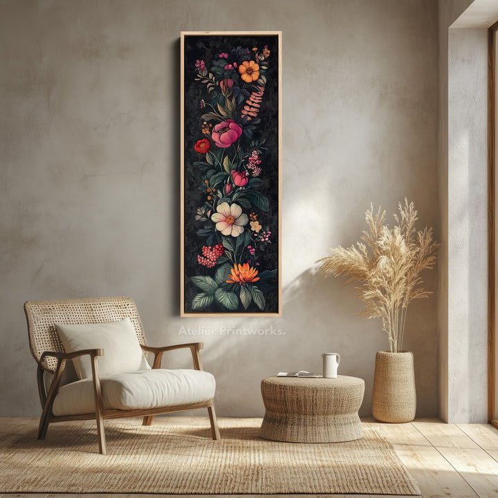 Floral Watercolor Vertical Long Wall Decor - V0254