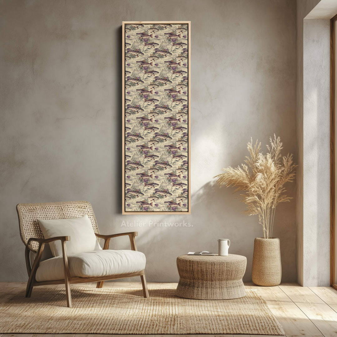 Vintage Floral Fish Vertical Kitchen Long Wall Decor - V0312