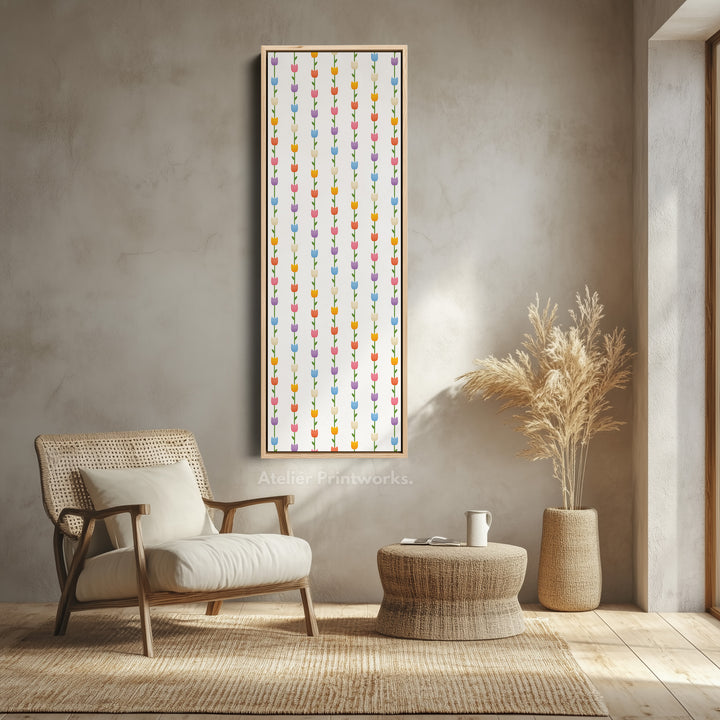 Vertical Colorful Tulips Kids Room Wall Decor - V0324
