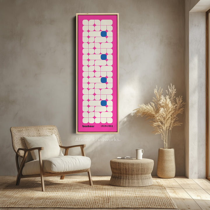 Vertical Pink Wall Decor Bauhaus Mid Century - V0364