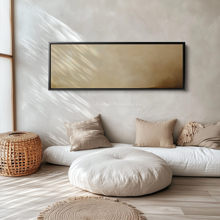 Lange smalle abstracte beige horizontale wanddecoratie