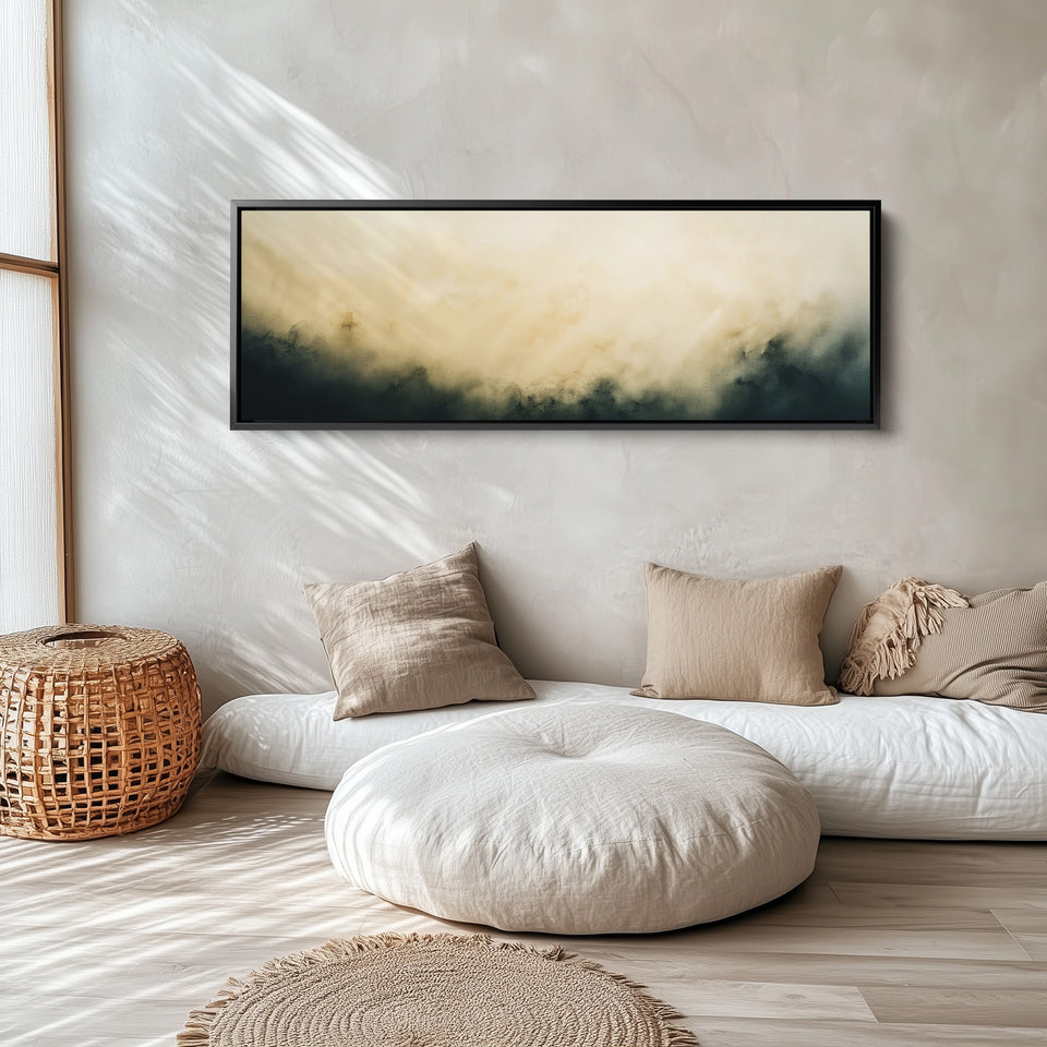 Abstract Beige Long Narrow Wall Art Horizontal Wall Decor
