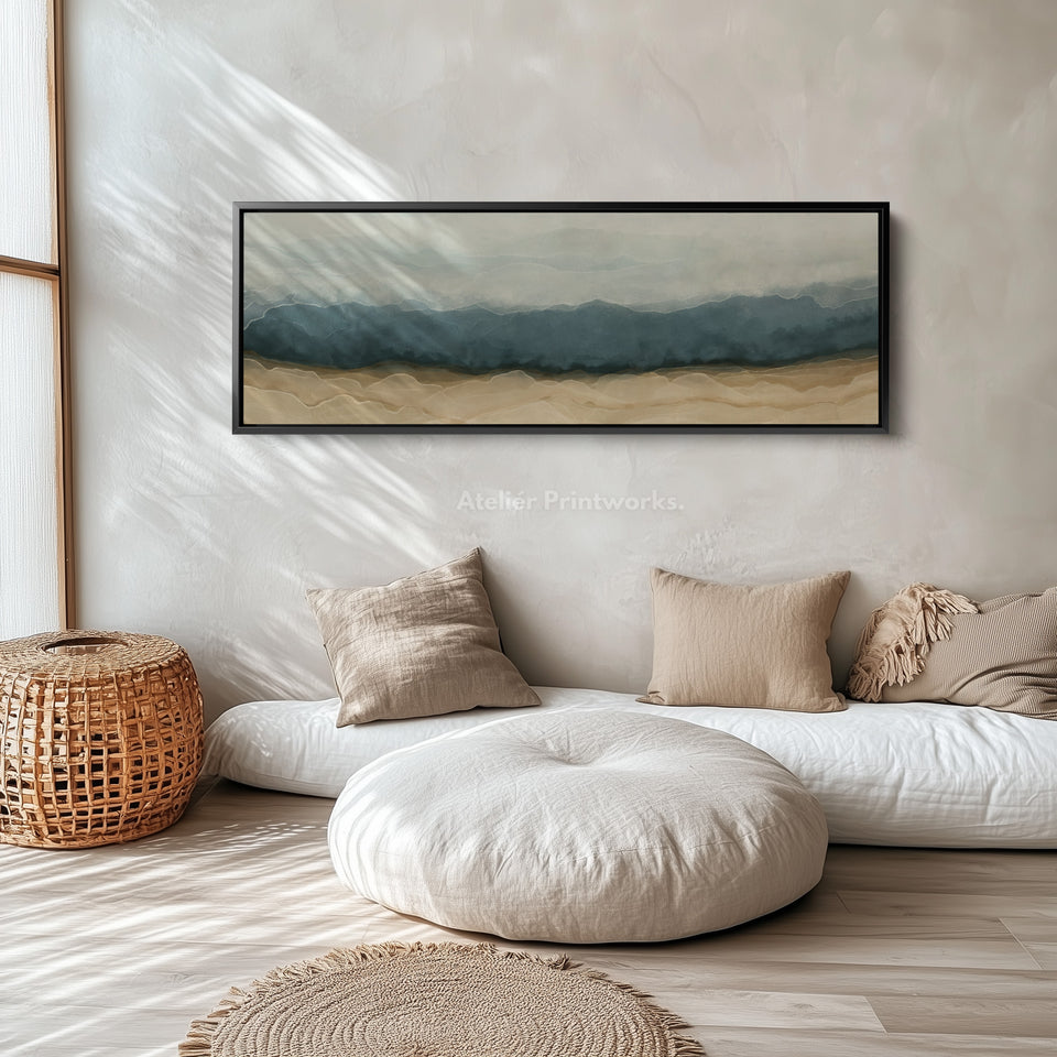 Abstrakte graue und beige Schichten horizontale schmale Wanddekoration