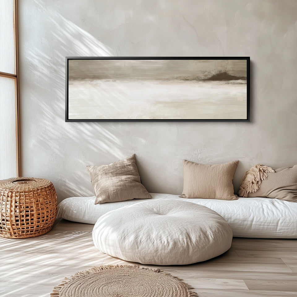 Long Narrow Canvas Neutral Horizon Wide Canvas For Hallway