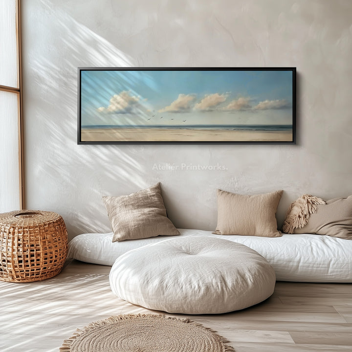 Zee en lucht horizontale grote ingelijste wanddecoratie
