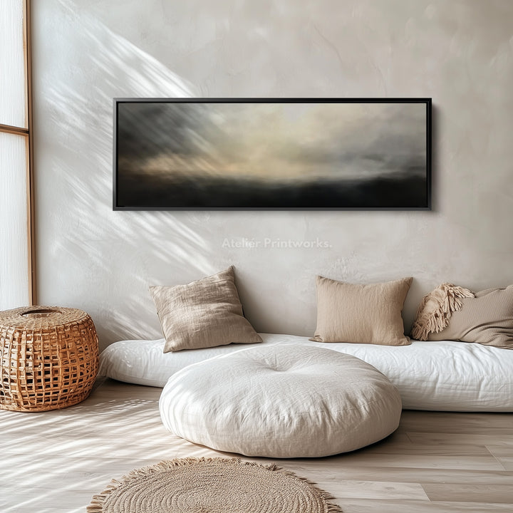 Abstract Landschap Groot Horizontaal Ingelijst Canvas Muurkunst