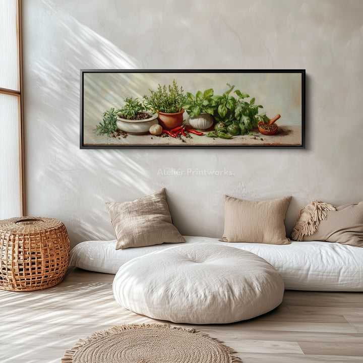 Horizontale keuken wanddecoratie ingelijste canvas