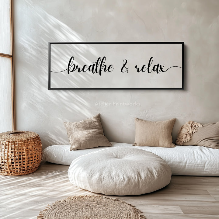 Horizontal Wide Narrow Above Bed Wall Decor Typography