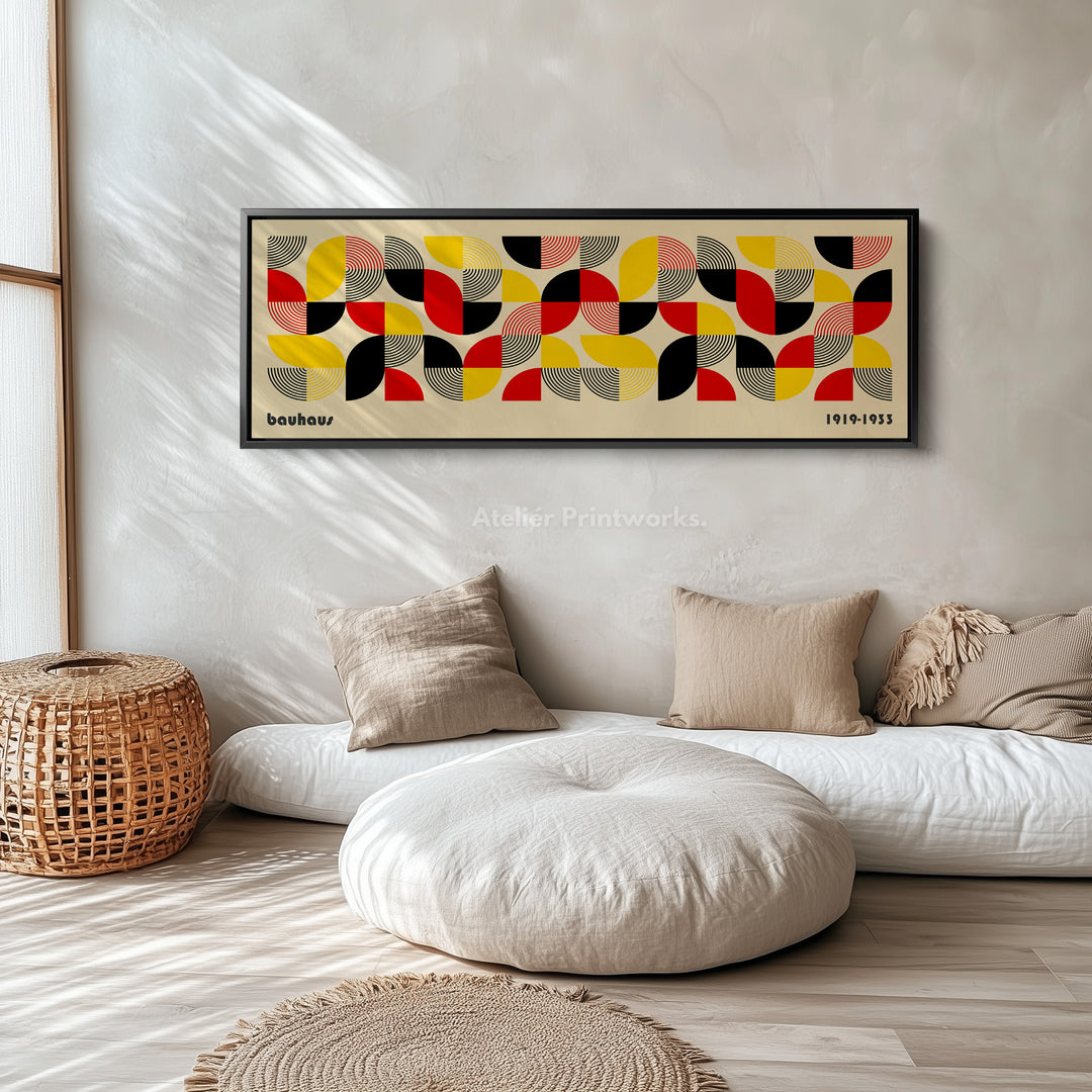 Lange Horizontale Slaapkamer Muurkunst Bauhaus Beige