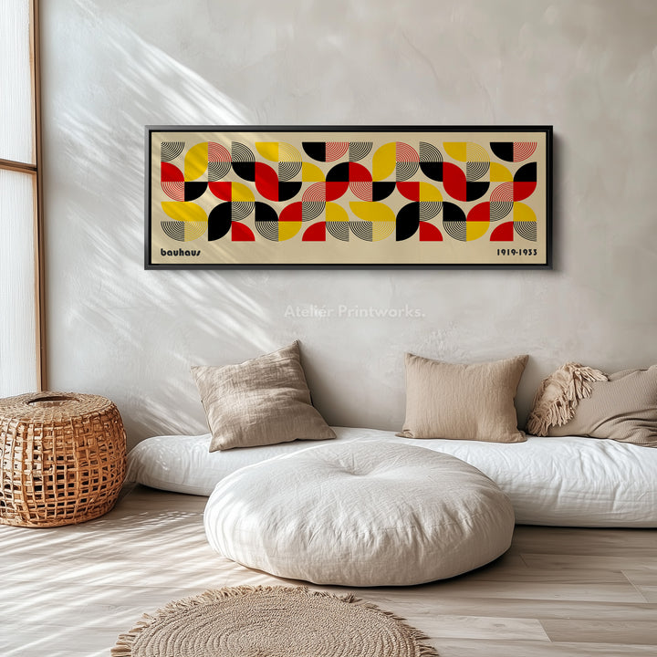 Lange Horizontale Slaapkamer Muurkunst Bauhaus Beige