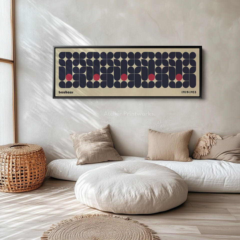 Long Framed Guest Bedroom Wall Art Modern Bauhaus